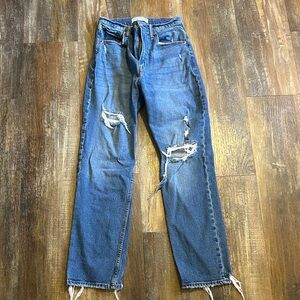 Abercrombie & Fitch Women's Distressed Blue Jeans